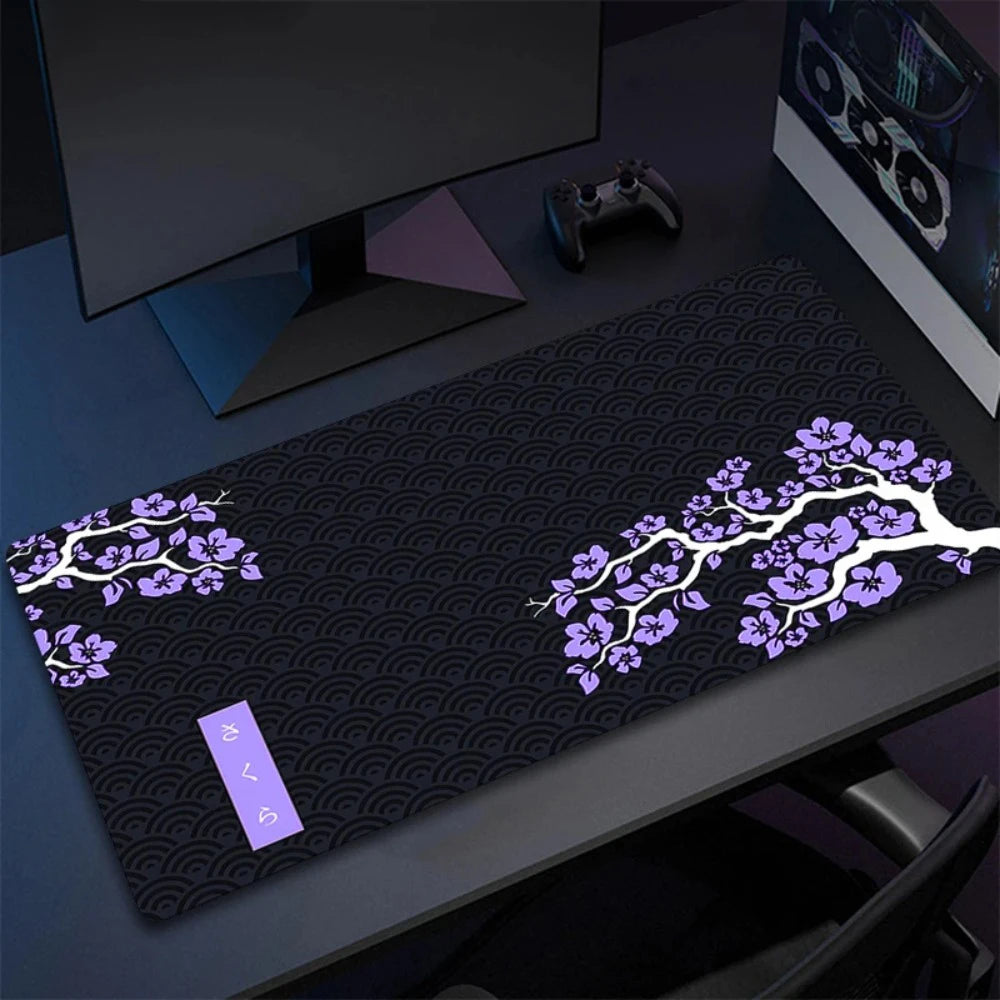 Purple Sakura Mouse Pad Large Mousepads PC Gamer Mousepad Office Mouse Mats Kawaii Desk Mat Rubber Keyboard Mats Gifts
