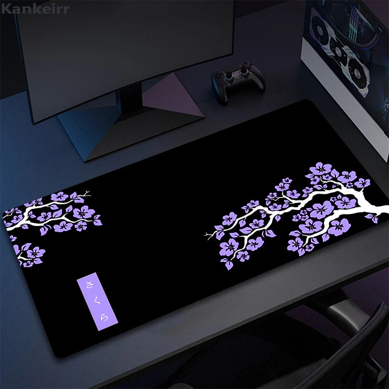 Purple Sakura Mouse Pad Large Mousepads PC Gamer Mousepad Office Mouse Mats Kawaii Desk Mat Rubber Keyboard Mats Gifts