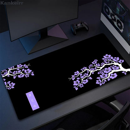 Purple Sakura Mouse Pad Large Mousepads PC Gamer Mousepad Office Mouse Mats Kawaii Desk Mat Rubber Keyboard Mats Gifts