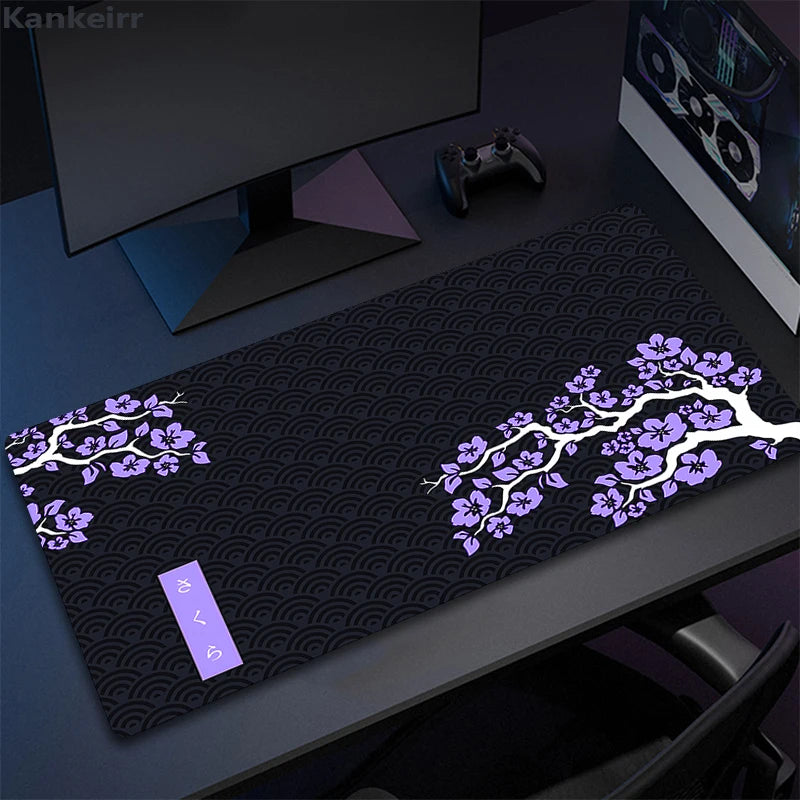 Purple Sakura Mouse Pad Large Mousepads PC Gamer Mousepad Office Mouse Mats Kawaii Desk Mat Rubber Keyboard Mats Gifts